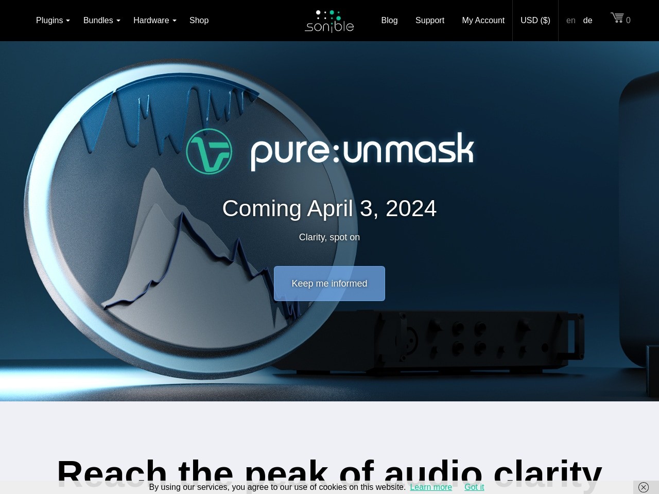 pure:unmask - Clarity, on spot - coming April 3, 2024 - sonible