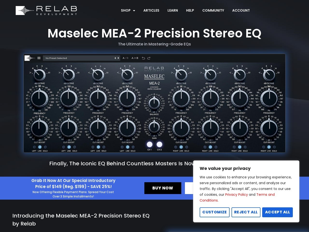 The Maselec MEA-2 Precision Stereo EQ By Relab