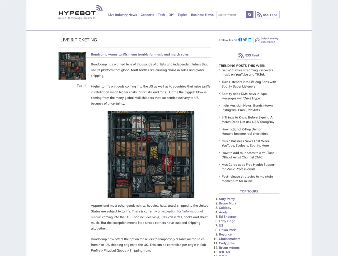 Bandcamp warns tariffs mean trouble for music and merch sales - Hypebot