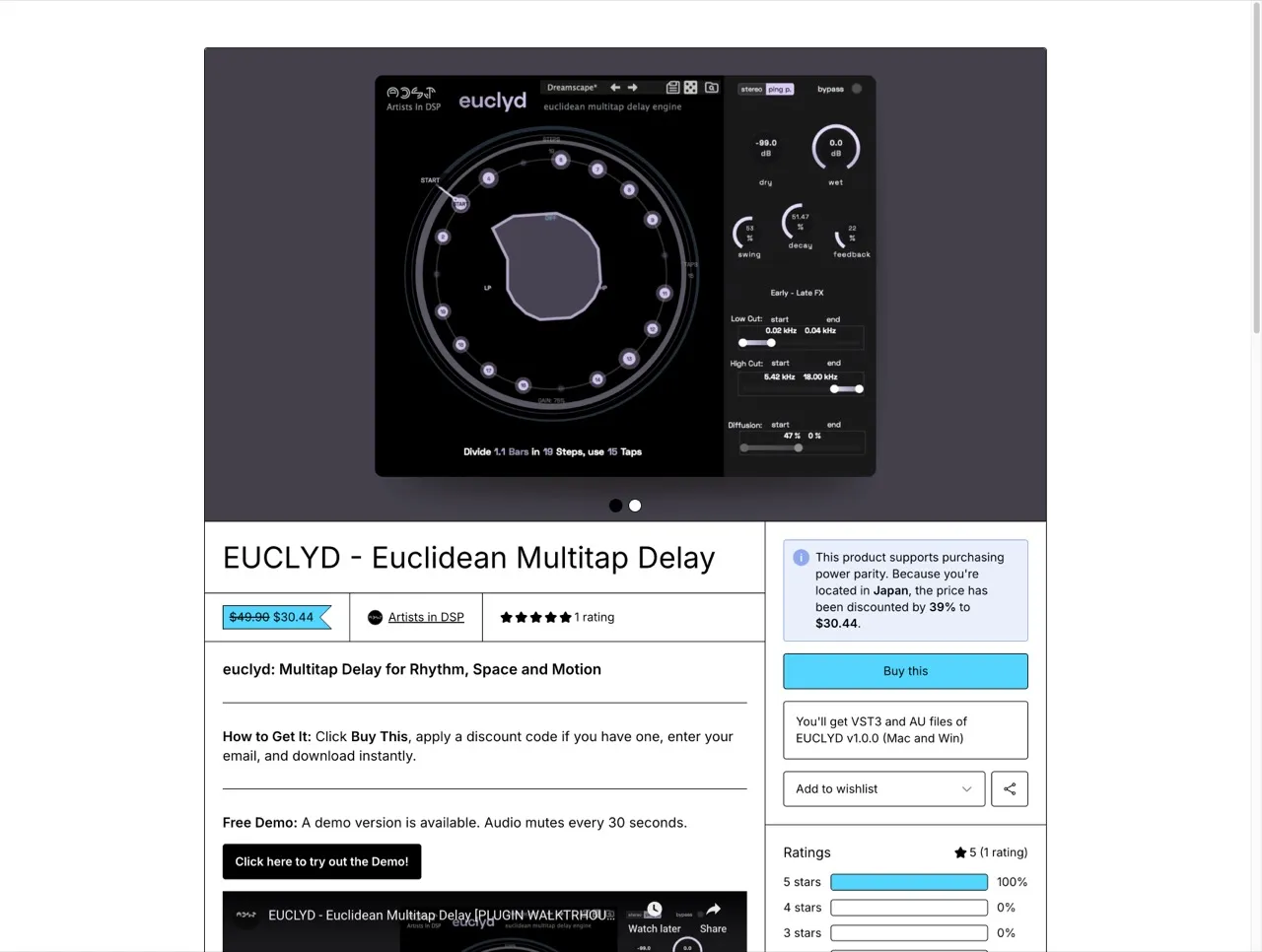 EUCLYD - Euclidean Multitap Delay
