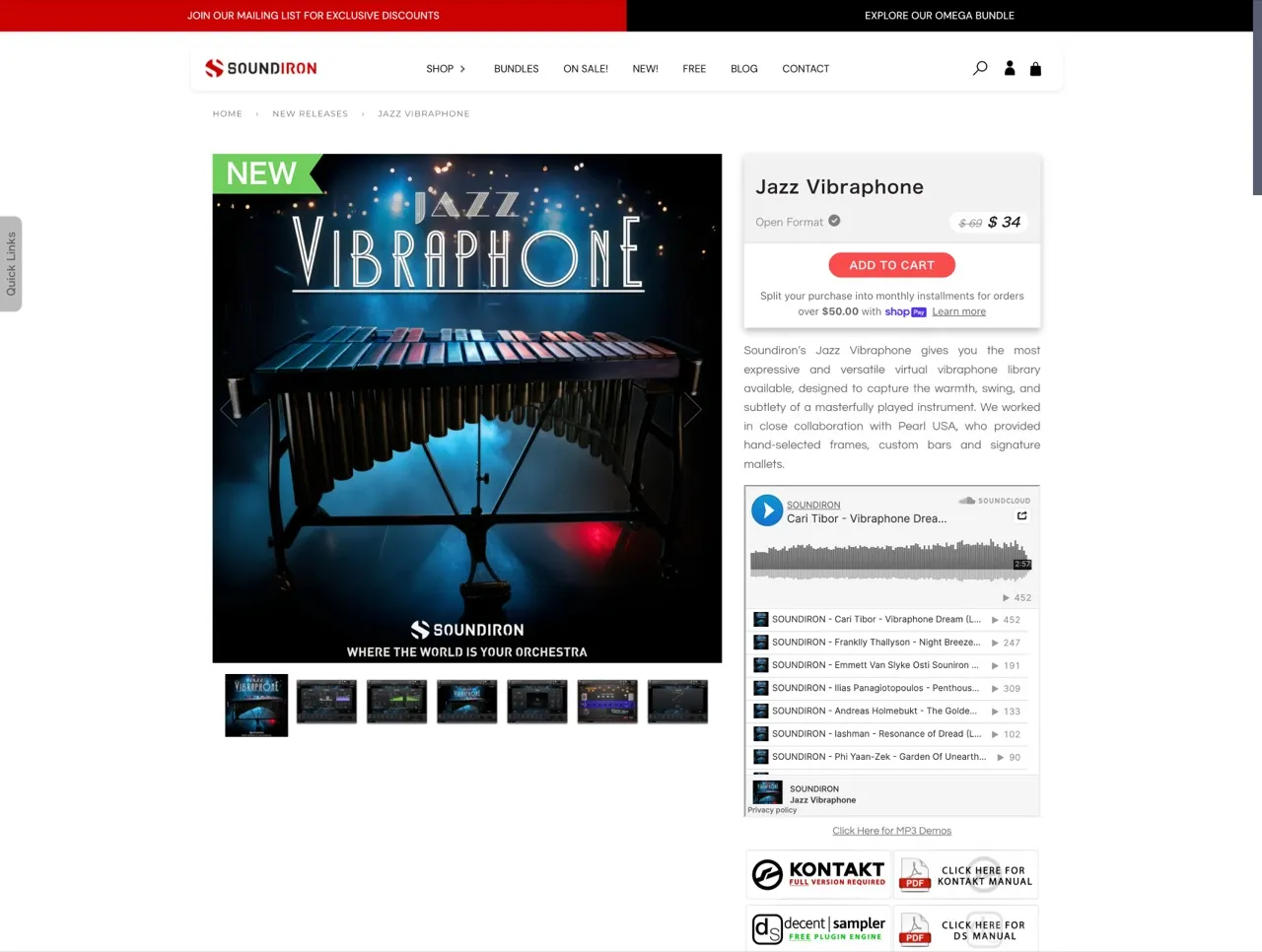 Soundiron Jazz Vibraphone - for Kontakt & Decent Sampler