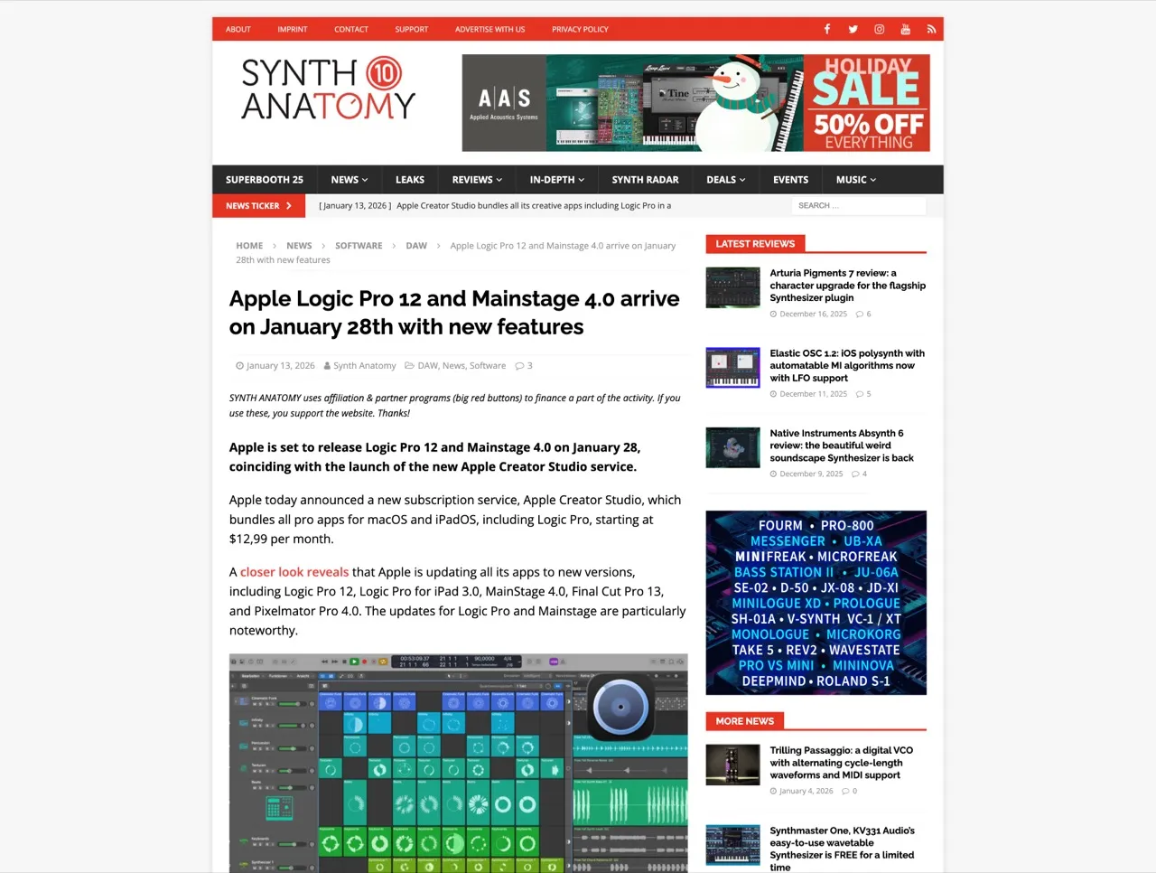 Apple Logic Pro 12 and Mainstage 4.0 arrive on January 28th with new features - SYNTH ANATOMY