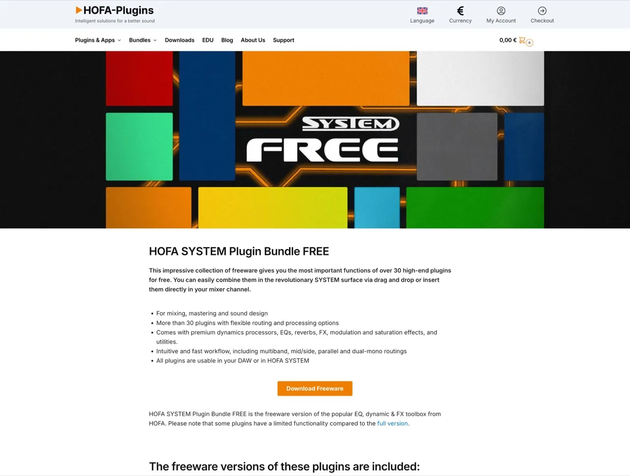 HOFA SYSTEM “Plugin Bundle FREE”