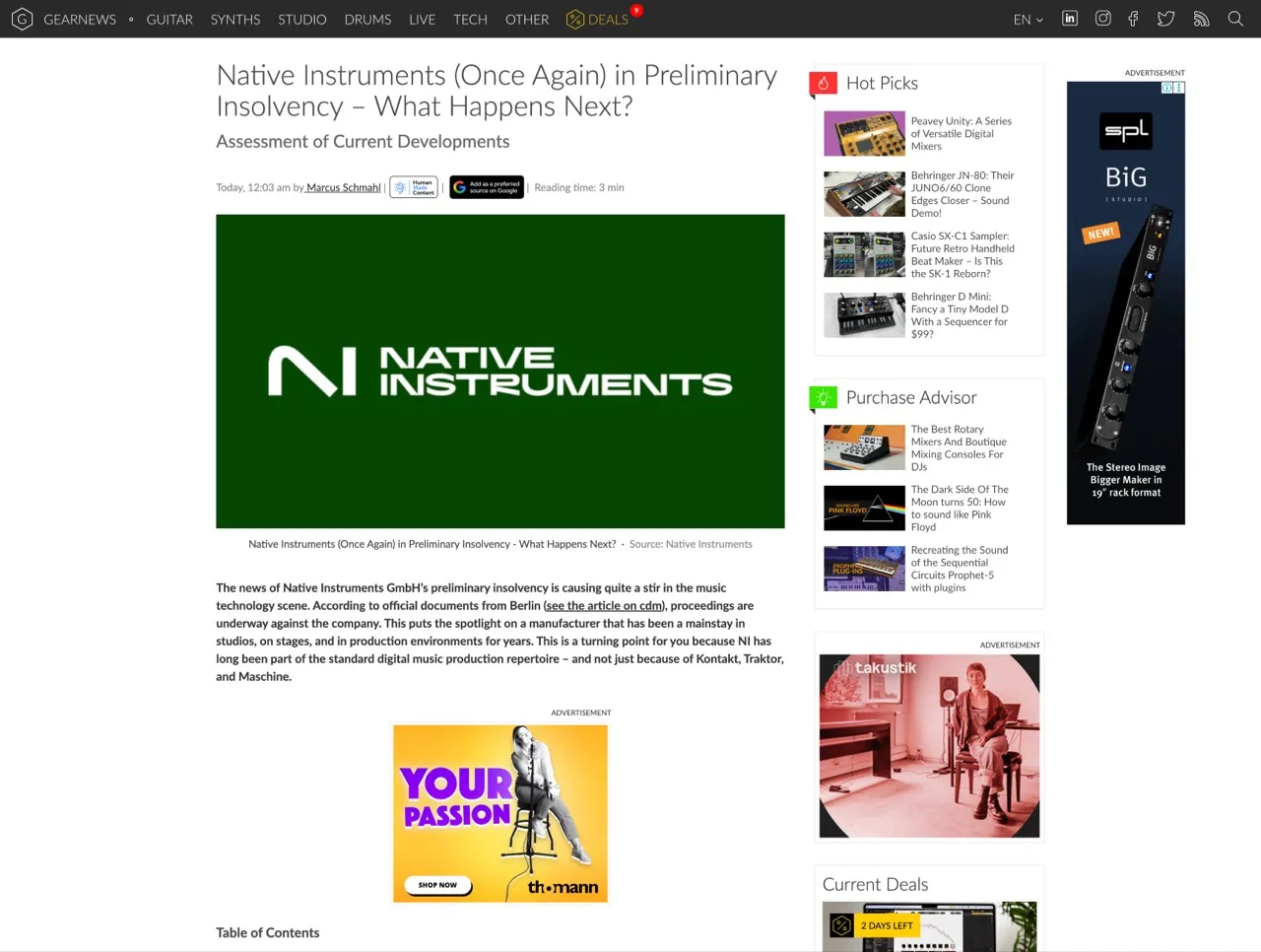 Native Instruments (Once Again) in Preliminary Insolvency - What Happens Next? - gearnews.com