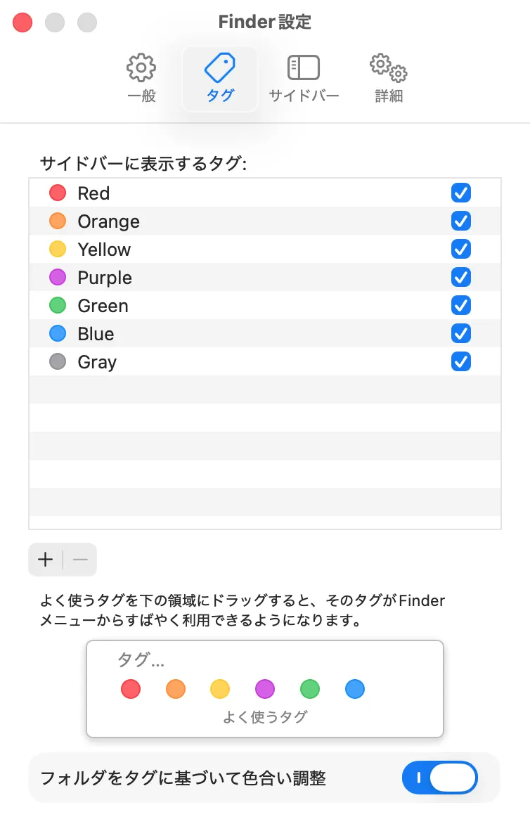 【雑記】MacのFinderのカラーラベルは英語にすべき…？