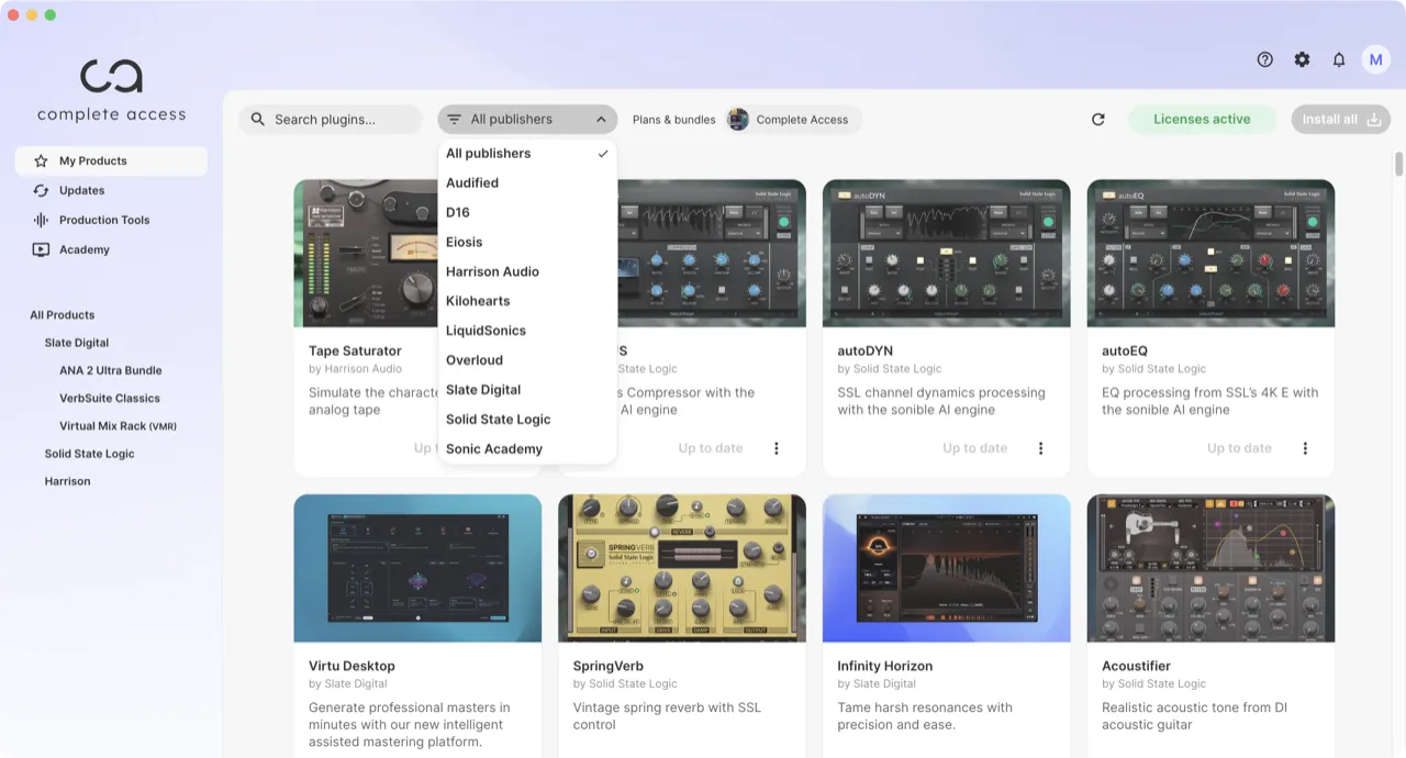 Slate DigitalのAll Access Passがほぼ全部入りに